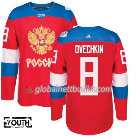 Russland Hockeydrakt Alexander Ovechkin 8 World Cup i ishockey 2016 Rød Premier - Barn